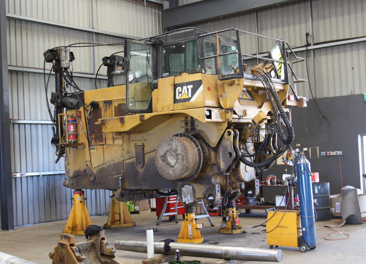 A complete Undercarriage fit-up on a Cat D10T Dozer.